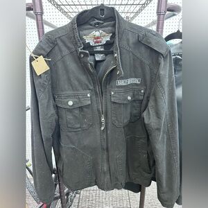 Harley-Davidson Black Military Canvas Field Jacket